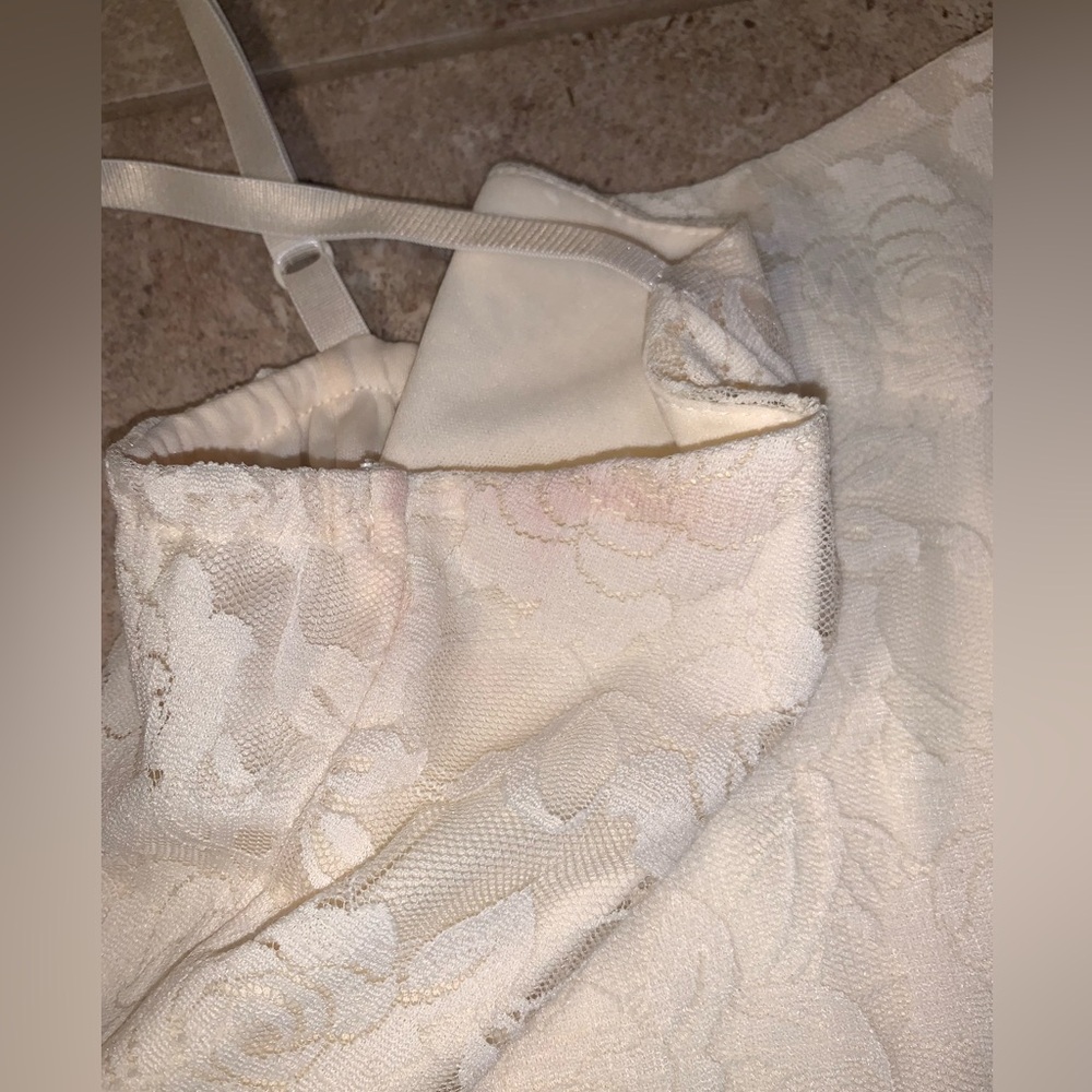 🤍Forever 21 Romantic Lace Floral Mini Dress - Cream/Off White - Size Medium - Picture 12 of 12